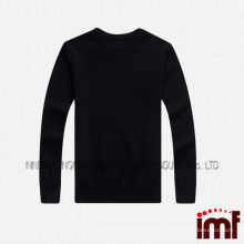 Pull en cachemire à tricoter mongole noir uni de couleur unie pour hommes